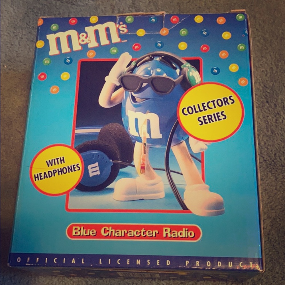 M&Ms Blue Character Collector’s Series Portable Radio with Headphones or Decor